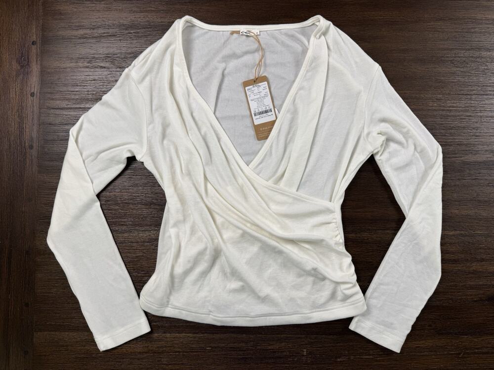 OGL Ballet Wrap Women’s Medium White Cashmere Tencel bare-skin softness